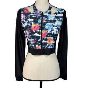 Sunseeker X-Large Swim Top Long Sleeve Stretch Zip-Front Cutouts UV Protection